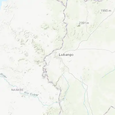 Map showing location of Lubango (-14.917170, 13.492500)