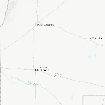 Map showing location of Adelia María (-33.631520, -64.020970)