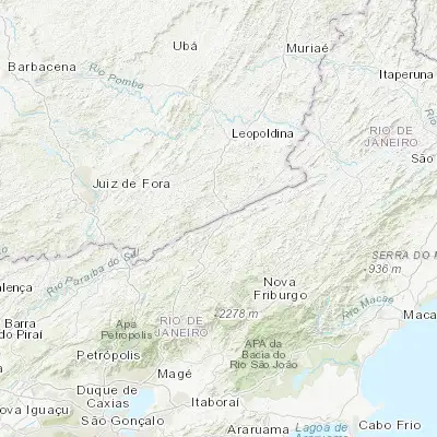 Map showing location of Além Paraíba (-21.887780, -42.704440)