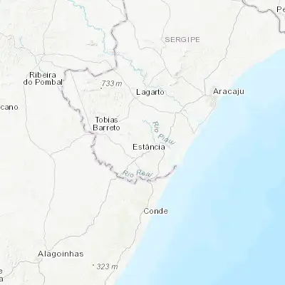 Map showing location of Arauá (-11.262220, -37.619720)