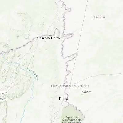 Map showing location of São Domingos (-13.398330, -46.318330)