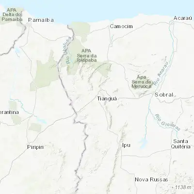 Map showing location of Tianguá (-3.732220, -40.991670)