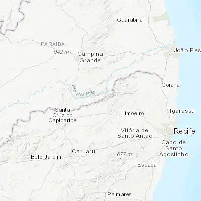 Map showing location of Umbuzeiro (-7.695560, -35.663610)