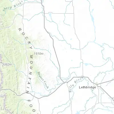 Map showing location of Claresholm (50.033320, -113.585240)