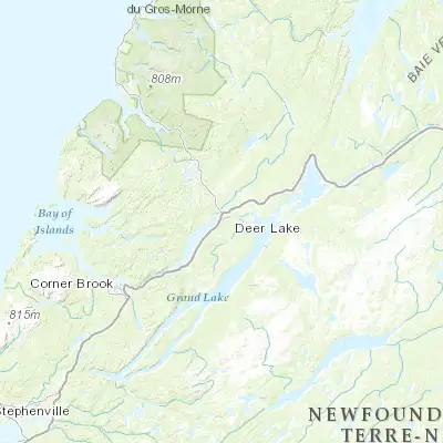Map showing location of Deer Lake (49.166710, -57.431630)