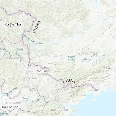 Map showing location of Baihecun (22.113210, 107.235920)