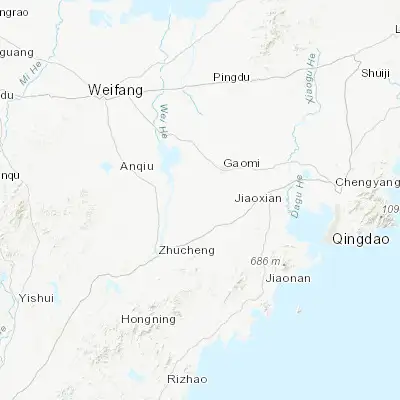 Map showing location of Chaigou (36.248890, 119.624170)