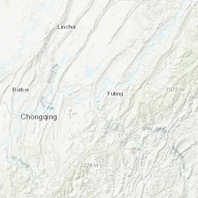 Map showing location of Fuling (29.709970, 107.393910)