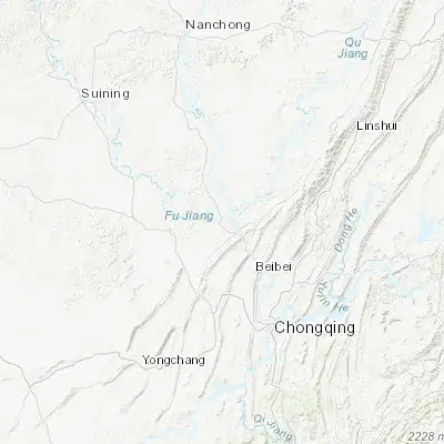 Map showing location of Hechuan (29.992280, 106.264610)