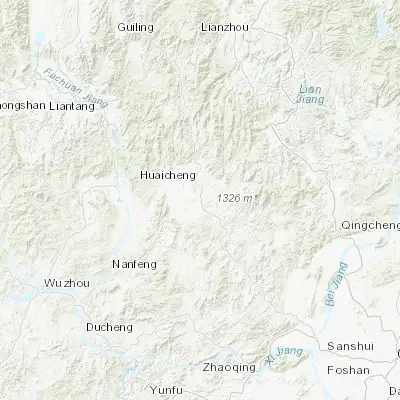 Map showing location of Huaicheng (23.919520, 112.176290)