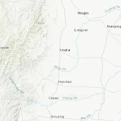 Map showing location of Shahecheng (36.938330, 114.505830)