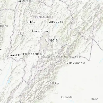 Map showing location of Cáqueza (4.405690, -73.946830)
