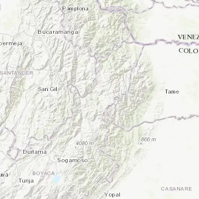 Map showing location of El Cocuy (6.411510, -72.448760)