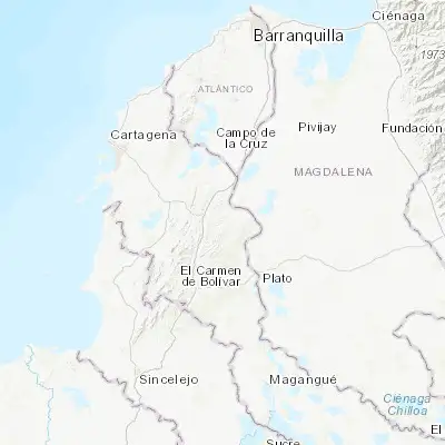 Map showing location of El Guamo (10.031550, -74.976120)