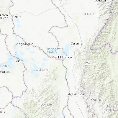 Map showing location of El Peñón (8.986910, -73.946970)