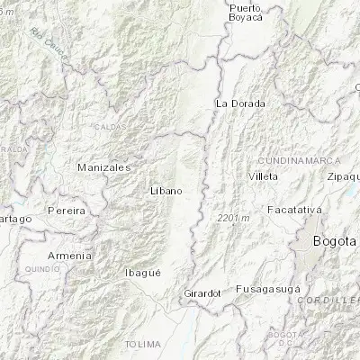 Map showing location of Guayabal (5.031030, -74.886830)
