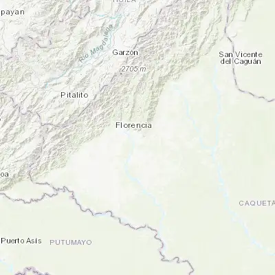 Map showing location of La Montañita (1.480160, -75.436640)