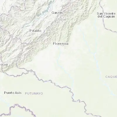 Map showing location of Milán (1.290340, -75.507570)