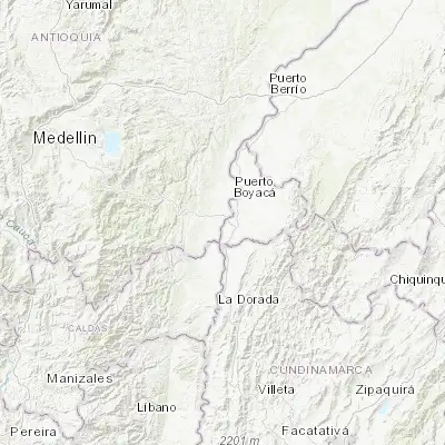 Map showing location of Puerto Triunfo (5.872590, -74.640500)