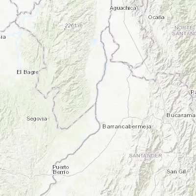 Map showing location of Puerto Wilches (7.348280, -73.896010)