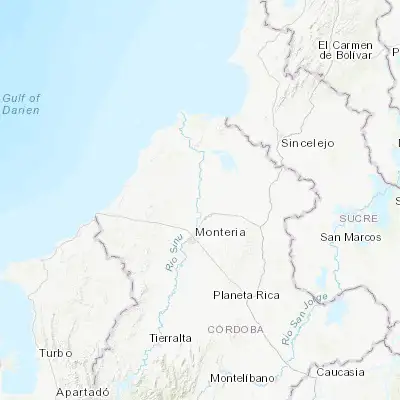 Map showing location of San Pelayo (8.958330, -75.836270)