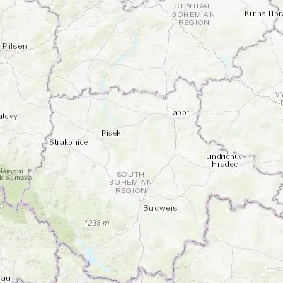 Map showing location of Bechyně (49.295230, 14.468100)