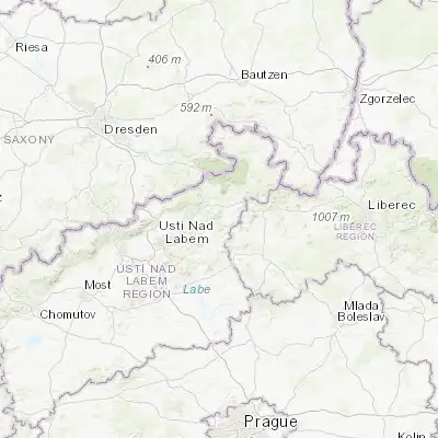 Map showing location of Benešov nad Ploučnicí (50.741590, 14.312390)