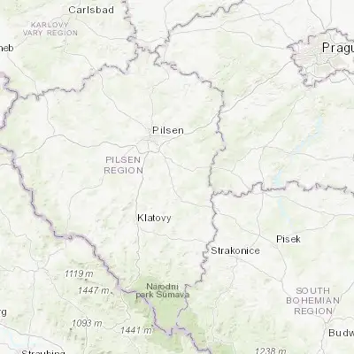 Map showing location of Blovice (49.582200, 13.540090)