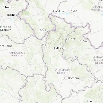 Map showing location of Bludov (49.940800, 16.928490)