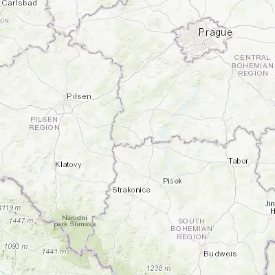 Map showing location of Březnice (49.557630, 13.950630)