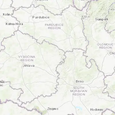 Map showing location of Bystřice nad Pernštejnem (49.522950, 16.261470)