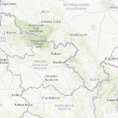 Map showing location of Červený Kostelec (50.476260, 16.092890)