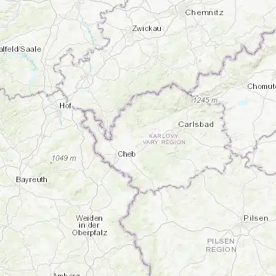 Map showing location of Habartov (50.182970, 12.550540)