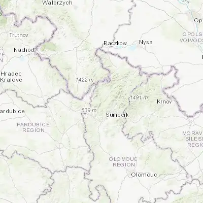Map showing location of Hanušovice (50.080490, 16.936410)