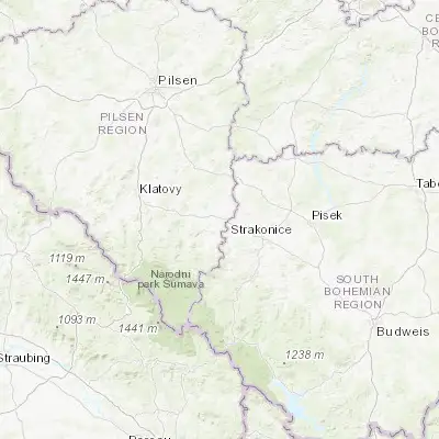 Map showing location of Horažďovice (49.320690, 13.701000)