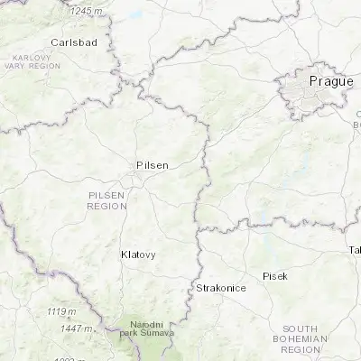 Map showing location of Hrádek (49.713160, 13.652960)