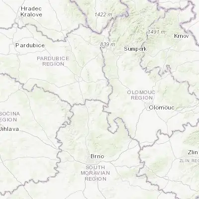 Map showing location of Jevíčko (49.632200, 16.711250)