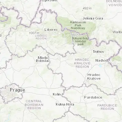 Map showing location of Jičín (50.437230, 15.351620)