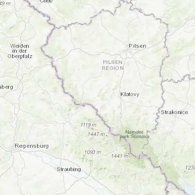 Map showing location of Kdyně (49.390770, 13.039680)