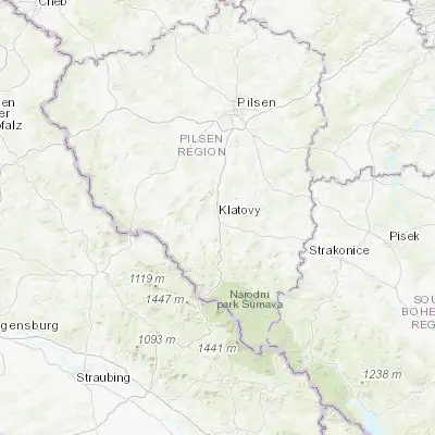 Map showing location of Klatovy (49.395520, 13.295050)