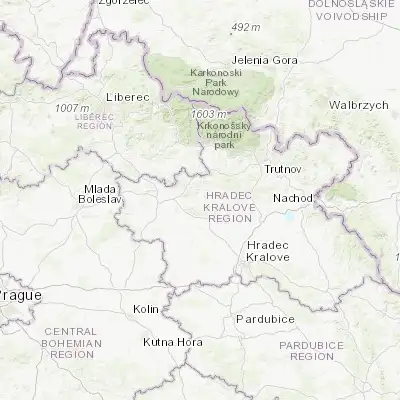 Map showing location of Lázně Bělohrad (50.428740, 15.582690)