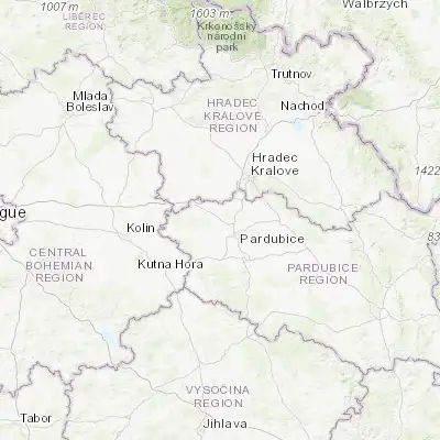 Map showing location of Lázně Bohdaneč (50.075600, 15.679780)