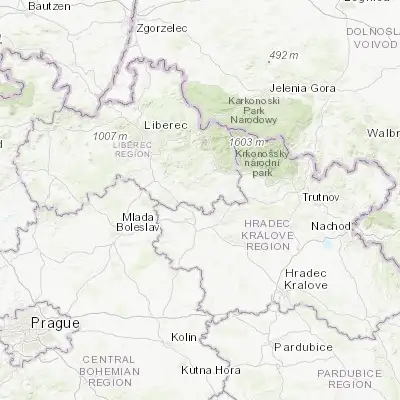 Map showing location of Lomnice nad Popelkou (50.530620, 15.373410)