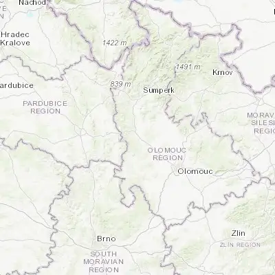 Map showing location of Loštice (49.744700, 16.928920)