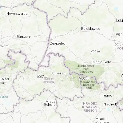 Map showing location of Nové Město pod Smrkem (50.924910, 15.229430)