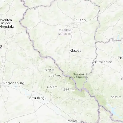 Map showing location of Nýrsko (49.293870, 13.143530)