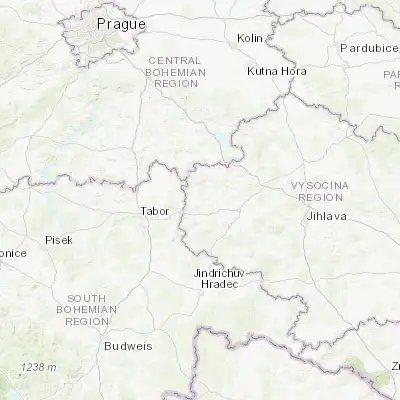 Map showing location of Pacov (49.470760, 15.001680)