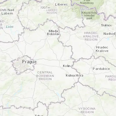 Map showing location of Poděbrady (50.142420, 15.118810)