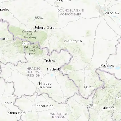 Map showing location of Police nad Metují (50.536870, 16.233500)