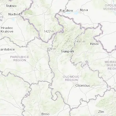 Map showing location of Postřelmov (49.907560, 16.912260)